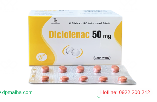 DICLOFENAC 50mg (Diclofenac 50 mg) Hộp 10 vỉ x 10 viên