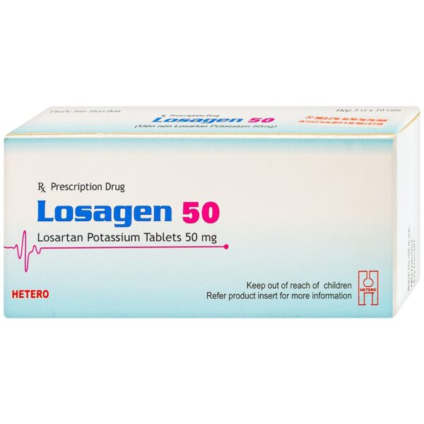 LOSAGEN 50 (Losartan kali 50mg) Hộp 3 vỉ x 10 viên