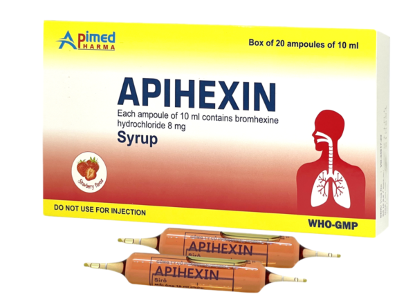 APIHEXIN (Bromhexin 8mg/10ml) Hộp 20 ống 10ml