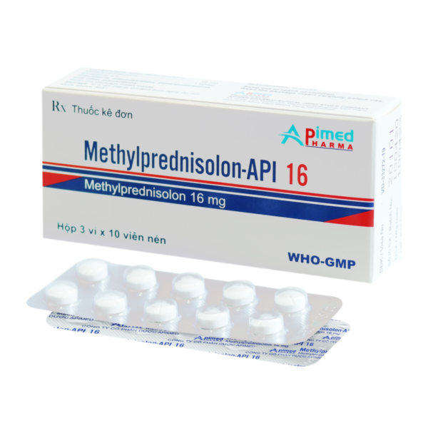 METHYLPREDNISOLON-API 16 (MethylPrednisolon 16mg) Hộp 3 vỉ x 10 viên