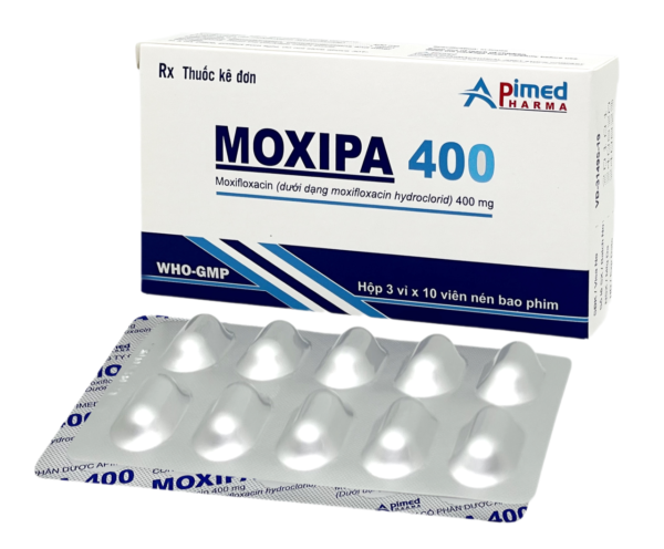 MOXIPA 400 (Moxifloxacine 400mg) Hộp 3 vỉ x 10 viên