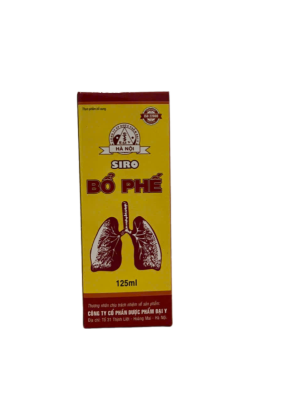 SIRO BỔ PHẾ (Mơ muối 12.5g; Bách Bột 6.25g; Mạch Môn 6.25g; Trần Bì 2.125mg; Cát Cánh 1.5g; Cam Thảo 1.375g) Chai 125ml