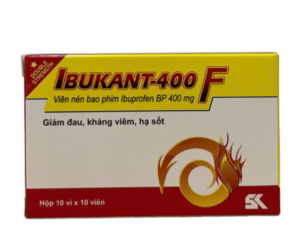 IBUKANT-400F (Ibuprofen 400mg) Hộp 10 vỉ x 10 viên