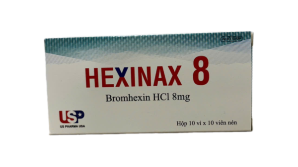 HEXINAX 8 (Bromhexin Hydroclorid 8mg) Hộp 10 vỉ x 10 viên