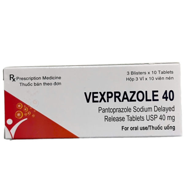 VEXPRAZOLE 40 (Pantoprazole 40mg) Hộp 3 vỉ x 10 viên