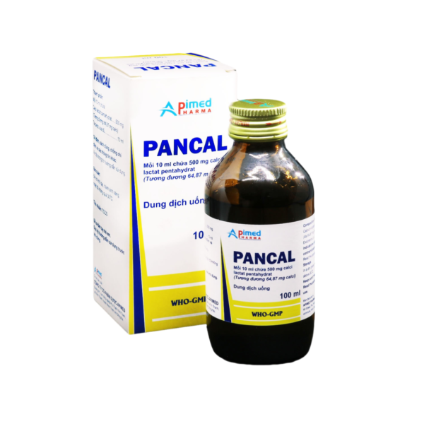 PANCAL (Calci lactat pentahydrat 5g/100ml) Hộp 1 chai 100ml