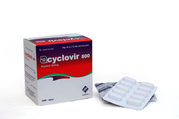 ACYCLOVIR 800 (Acyclovir 800mg) Hộp 5 vỉ x 10 viên