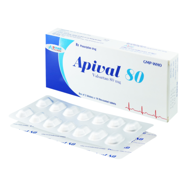 APIVAL 80 (Valsartan 80mg) Hộp 2 vỉ x 14 viên