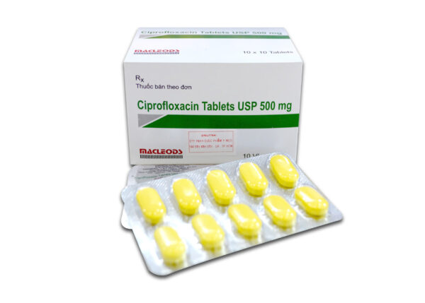 CIPROFLOXACIN 500 (Ciprofloxacin 500mg) Hộp 10 vỉ x 10 viên