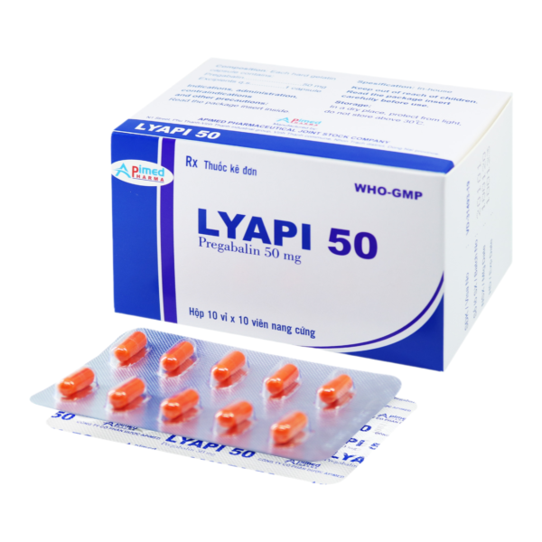 LYAPI 50 (Pregabalin 50) Hộp 10 vỉ x 10 viên