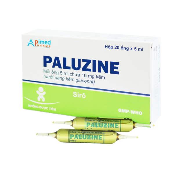 PALUZINE ( Kẽm (dưới dạng kẽm gluconat) 10mg/5ml) Hộp 20 ống 5ml