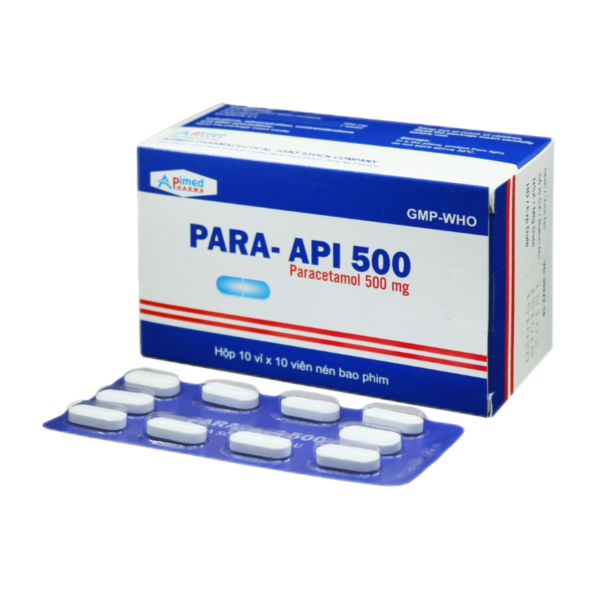 PARA-API 500 (Paracetamol 500mg) Hộp 10 vỉ x 10 viên