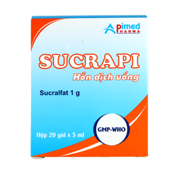 SUCRAPI (Sucralfat 1g/5ml) Hộp 20 gói x 5ml