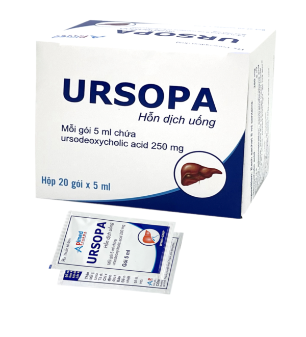 URSOPA 250 (Ursodeoxycholic acid 250mg) Hộp 3 vỉ x 10 viên