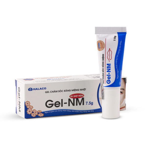 GEL-NM (Purified Water, Propylene Glycol, Alcohol, Cellulose Gum, Chlorhexidine Digluconate, Dipotassium Glycyrrhizate, Menthol, Colloidal Silver) Tuýp 7.5g