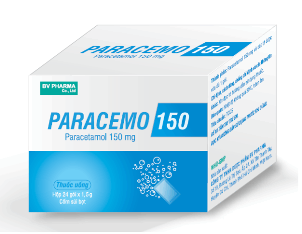 PARACEMO 150 (Paracetamol 150mg) Hộp 24 gói 1.5g