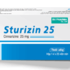 STURIZIN 25 Cinarizine 25mg) Hộp 1 vỉ x 25 viên
