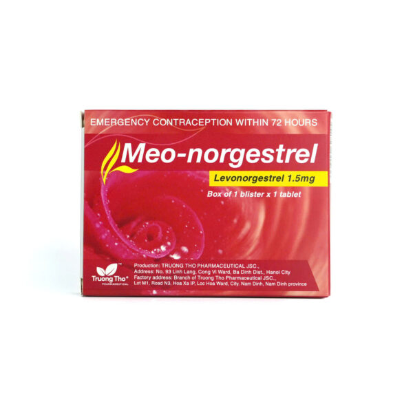 Meo-norgestrel (Levonorgestrel 1.5mg) Hộp 1 vỉ x 1 viên