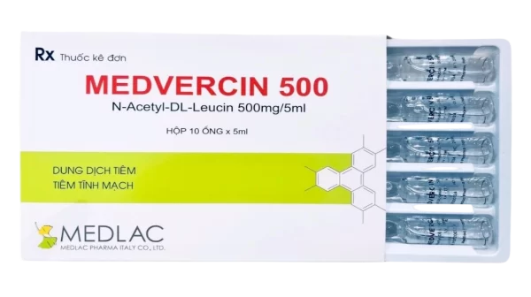Medvercin 500 (N-Acetyl-Dl-Leucin 500mg) Hộp 10 lọ
