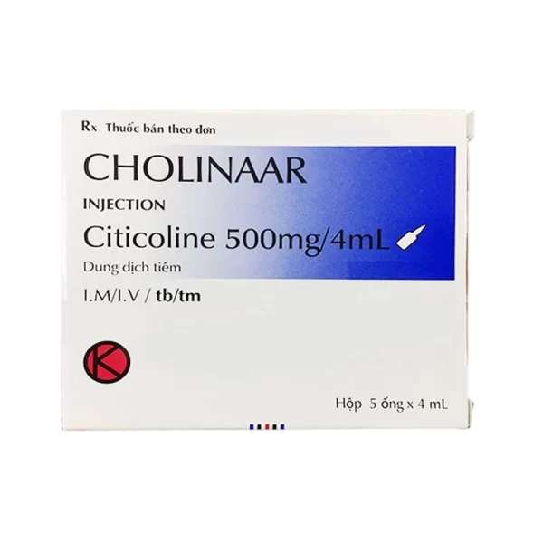 Cholinaar (Citicoline 500mg/4ml) Hộp 5 ống x 4ml