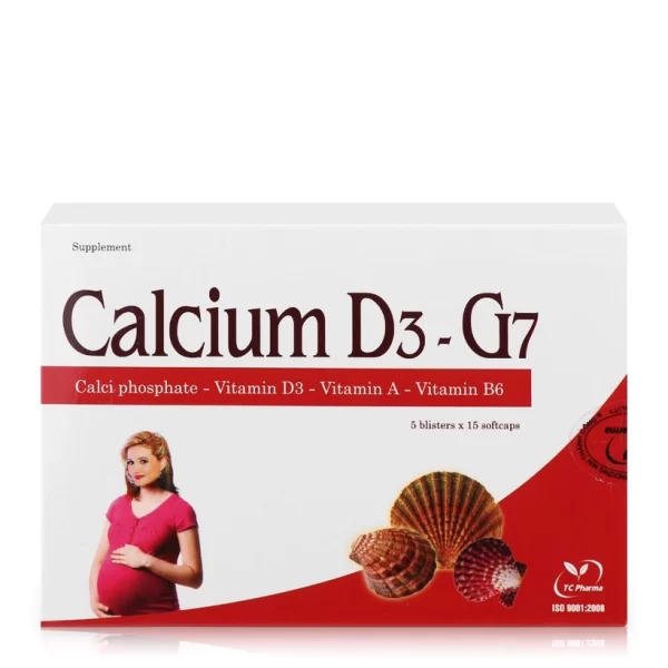 Calcium d3+g7 (Hộp 5 vỉ x 15 viên)